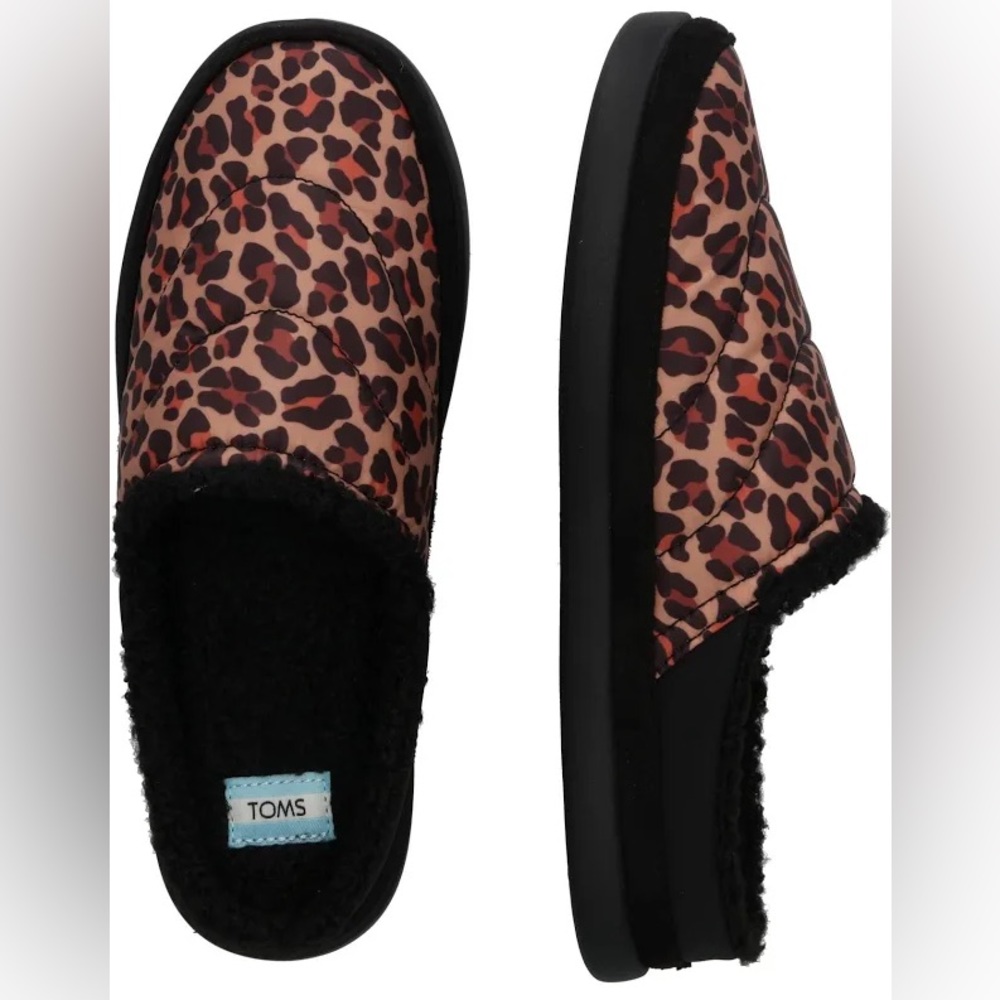 TOM’S Women’s Sage Tan Classic Leopard Matte Woven Slippers
